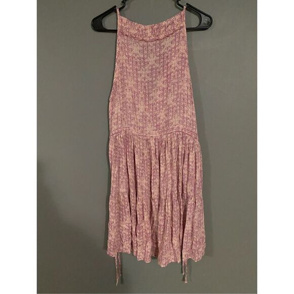 American Threads Long V Neck Tiered Dress Size Large - Picture 2 of 4